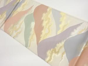 遠山に霞模様織出し袋帯